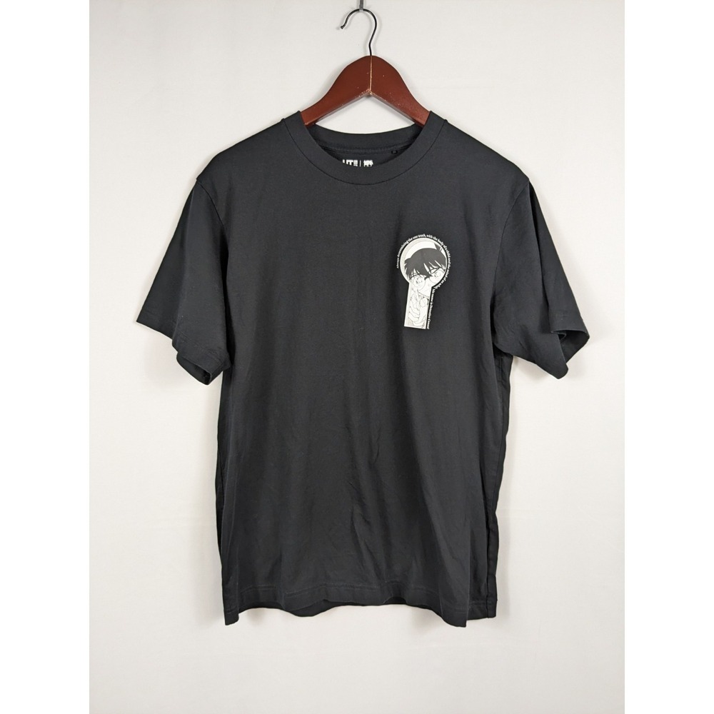 UNIQLO Detective Conan UT Black T-Shirt Short Sleeve Men's Medium Anime 2861